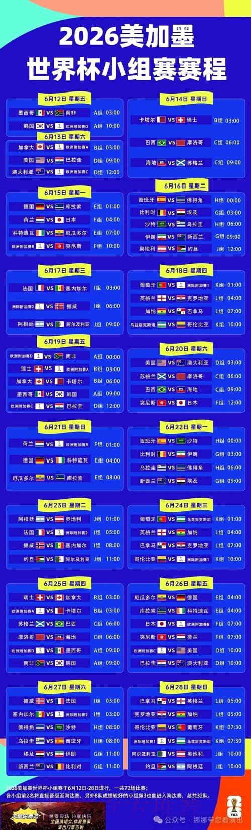 2026世界杯完整赛程最新赛事详情怎么查
